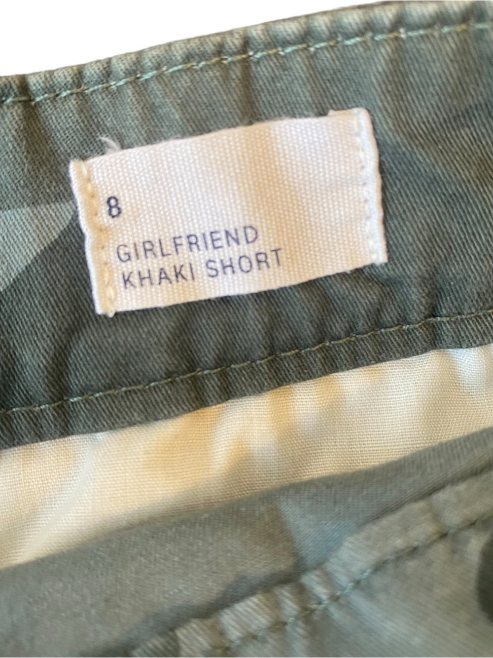 Gap Girlfriend Utility Cargo Shorts Women’s 8 Green Gray Camo Cotton Stretch - Picture 7 of 8